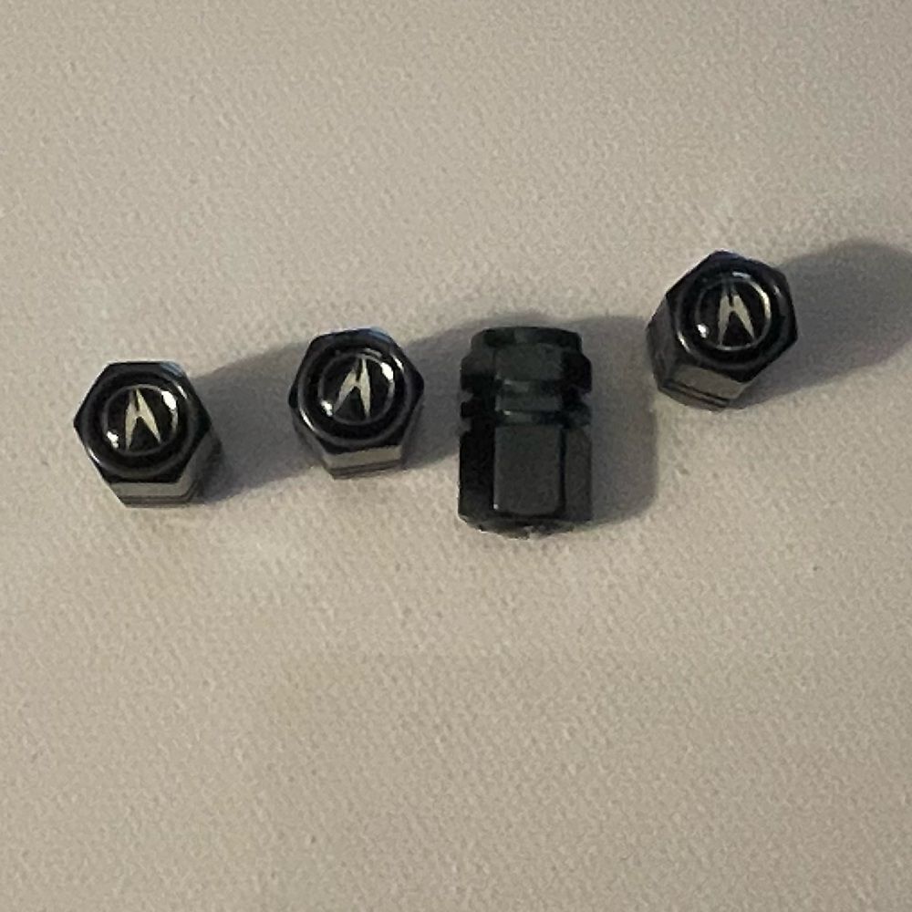 Acura Valve Stem Caps in Black Set of 4 NWT